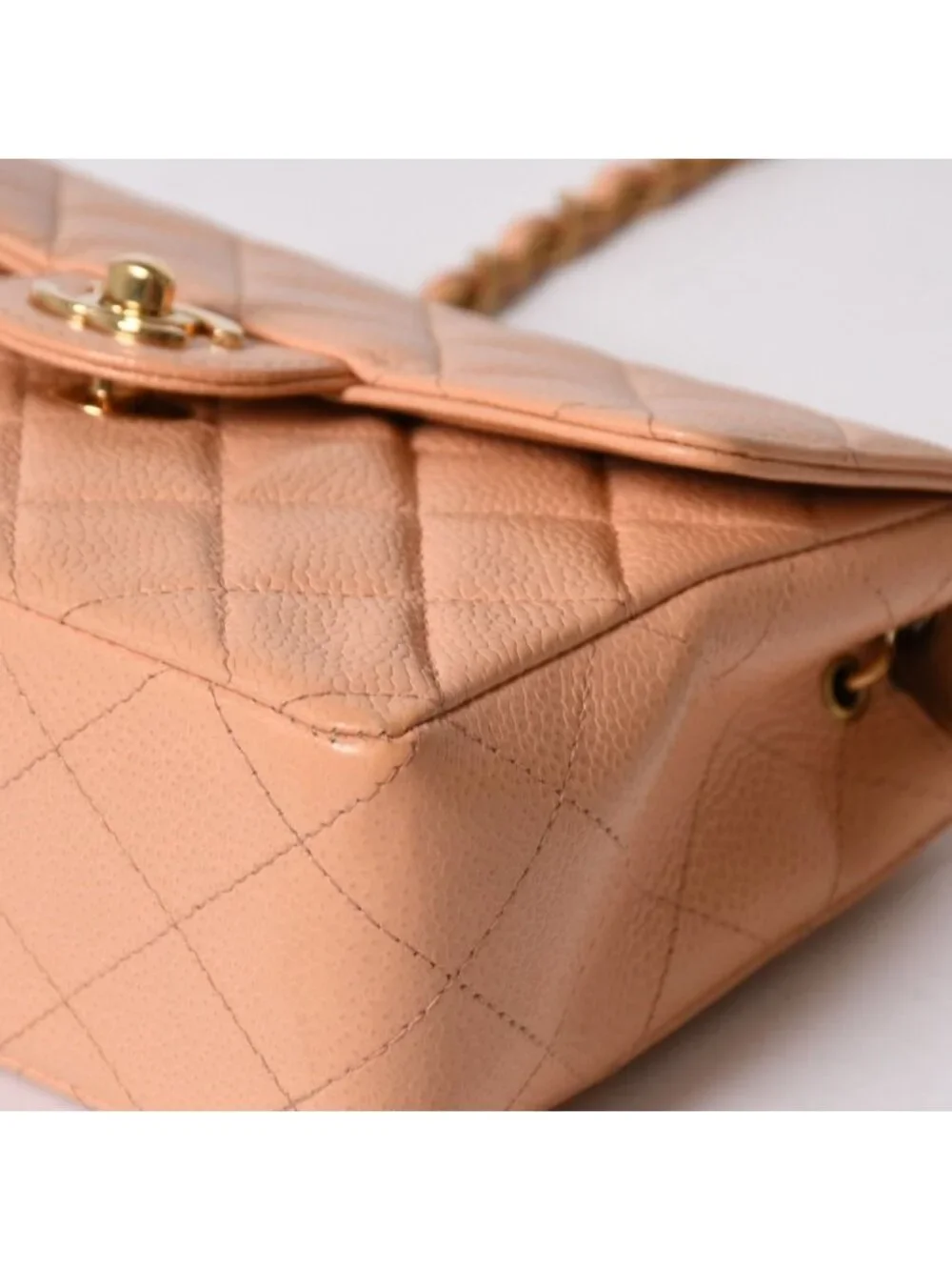 Chanel Mini Quilted 17 S Flap S Chain Shoulder Bag CC Logo Caviar Leather